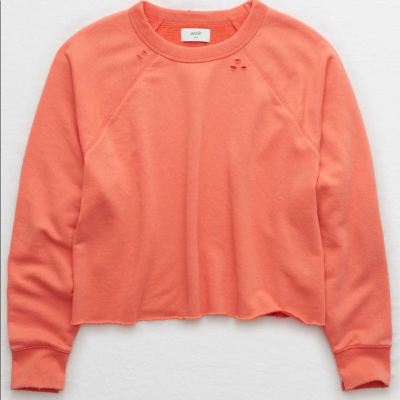 aerie Tops - NEWAerie Sunday Soft Cropped Distressed Sweatshirt